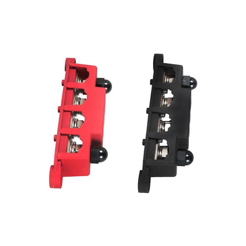 Solid Spare NEW 4 Post Busbar Bus Bar Power Distribution 12V 250A 3/8" Red and Black Pair