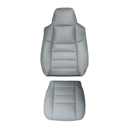 Driver Bottom & Top Perf Leather Seat Covers Gray For 2002 to 2007 Ford F-250