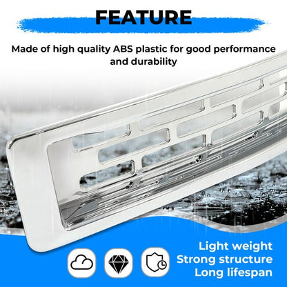 Solid Spare For GMC Sierra 1500 2014-2015 GI123 Chrome Grille Insert Mesh Grill Overlay Trim