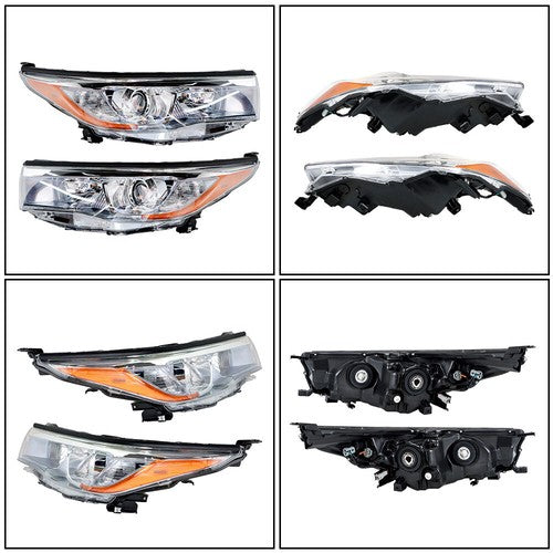 Solid Spare Driver&Passenger Halogen For 2014-2016 Toyota Highlander Tail Lights+Headlights