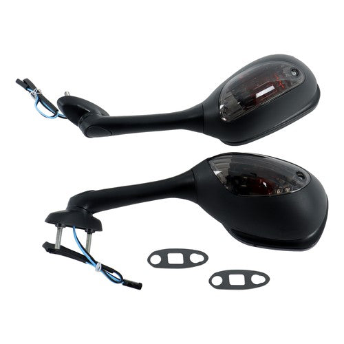Solid Spare Black Mirrors Smoke Turn Signals For Suzuki GSXR 600 750 1000 2005-2015 New