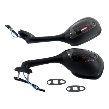 Solid Spare Black Mirrors Smoke Turn Signals For Suzuki GSXR 600 750 1000 2005-2015 New