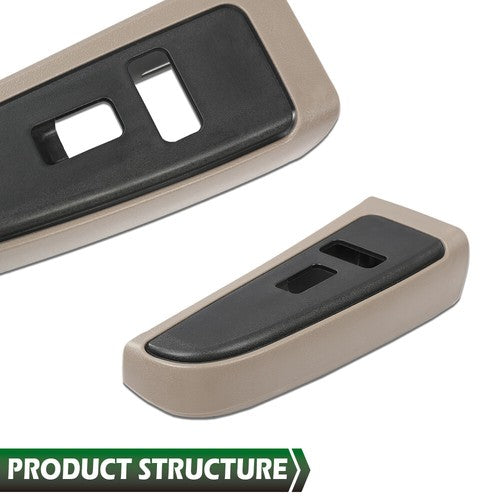 Solid Spare Fit For 2003-2007 Chevy Silverado GMC Sierra Front Window Switch Bezel 2pcs