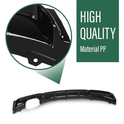 Solid Spare Fit For 2012-2019 BMW 3 Series F30 F31 M Sport Rear Bumper Diffuser Gloss Black