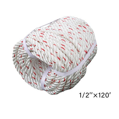 Solid Spare 1/2"×120FT Double Braid Polyester Rope 1160lbs Breaking Strength Strong Pulling