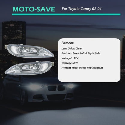 Solid Spare Pair LH+RH Front Fog Lights w/9006 Bulbs For Toyota Camry Corolla Solara 02-08