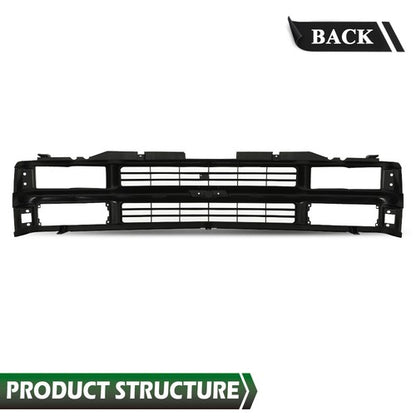 Solid Spare Front Grille Fit For 1994-1998 Chevy C/K 1500 2500 3500 Composite Pickup Truck
