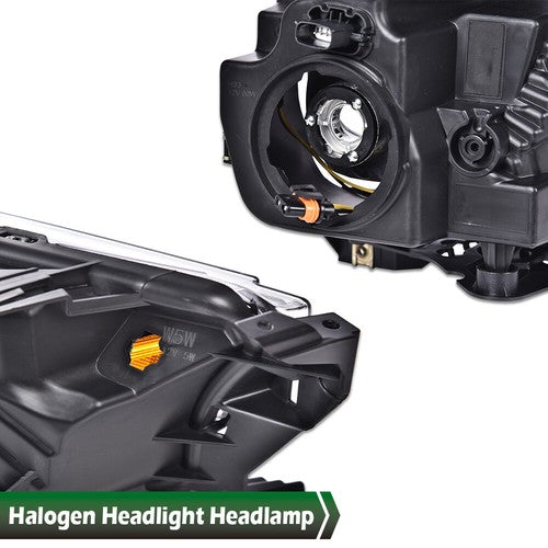 Solid Spare Fit For 2015-2017 Ford F-150 Amber Chrome Housing Headlight Left Driver Side