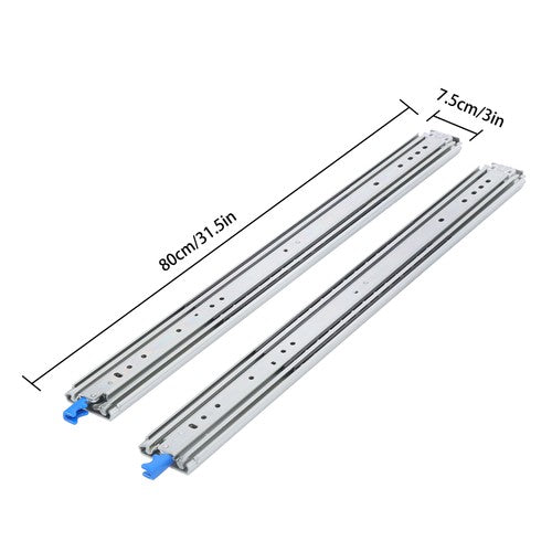 Solid Spare 1 Pair 30 Inch 500 Lbs Extension Rails Rail With Lock Heavy Duty Drawer Slides