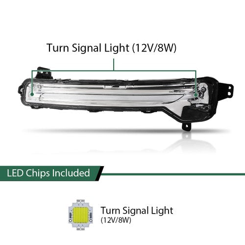 Solid Spare LED Turn Signal Lights w/ Bulbs Fit For 2020-2024 Lincoln Corsair Left+Right