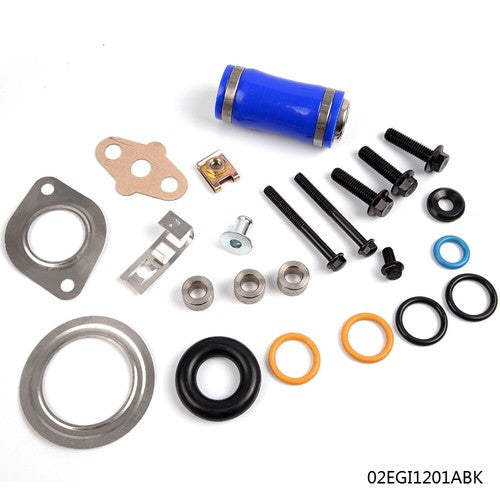 Solid Spare Fit For 2003-2010 Ford Diesel 6.0L Inlet Manifold Gasket Set + Blue Hose