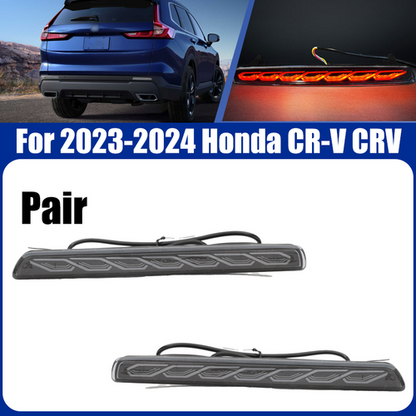 Rear Bumper LED Reflector Lights Pair For 2023 2024 Honda CR-V CRV Smoked Lens