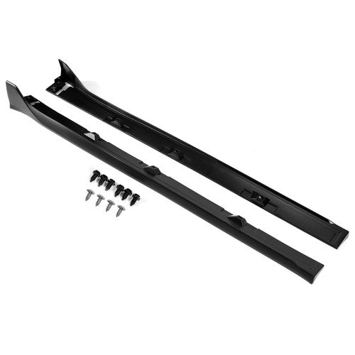Solid Spare Side Skirt Extension For 16-2020 Honda CIVIC 4DR Sedan LX EX Si Blk Type-R Style