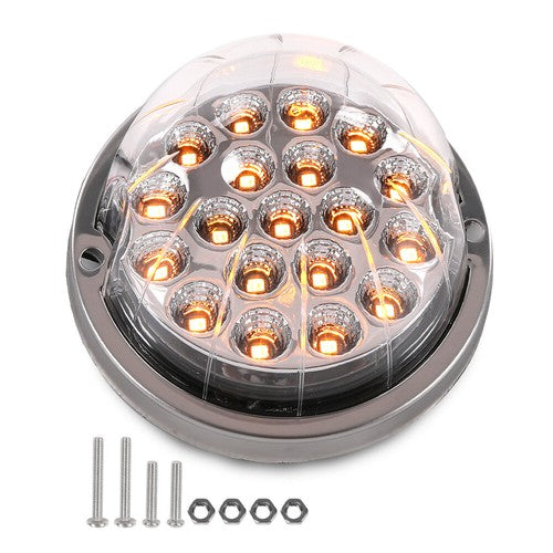 Solid Spare 1Pcs Clear Amber Lens Watermelon (19 LED) Marker Turn Signal Light Universal