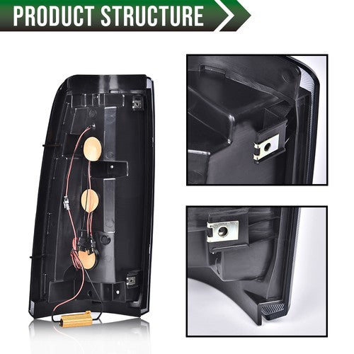 Solid Spare LED TUBE Tail Lights Fit For 99-2006 Chevy Silverado GMC Sierra Rear Brake Lamps