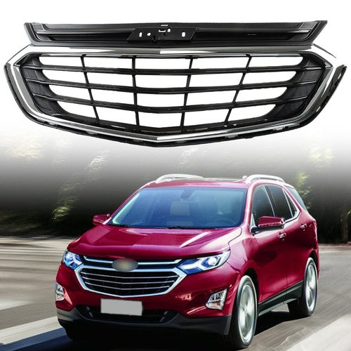 Solid Spare Chrome Front Upper Grille Mesh Grill Fit For Chevrolet Equinox Black 2018-2020