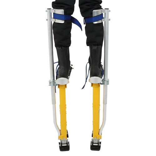 Solid Spare 24"-40" Aluminum Drywall Tool Yellow Adjustable Height Stilts For Painter Taping