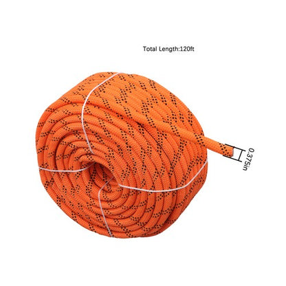 Solid Spare 3/8in X 120ft 48 Stranded Braided Rope Orange & Black 3430 Pounds