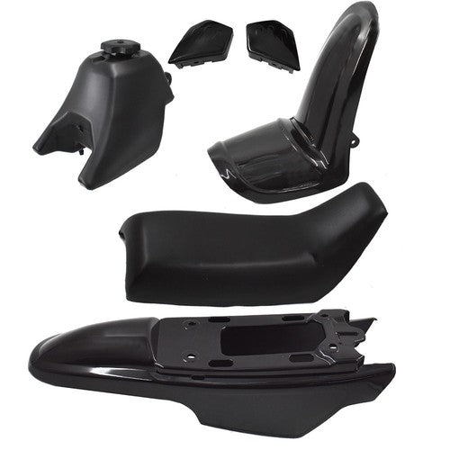 Solid Spare Plastic Fender Body Seat Gas Tank Kit for Yamaha PW50 PY50 Black