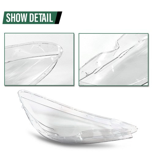 Solid Spare Pair Headlight Headlamp Lens Cover Fit For 2008-2011 Mercedes Benz C-Class W204