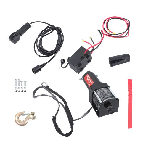 Solid Spare 12V 3500LBS 1.5HP Electric Winch 50ft Synthetic Rope Wireless & Wired Remote