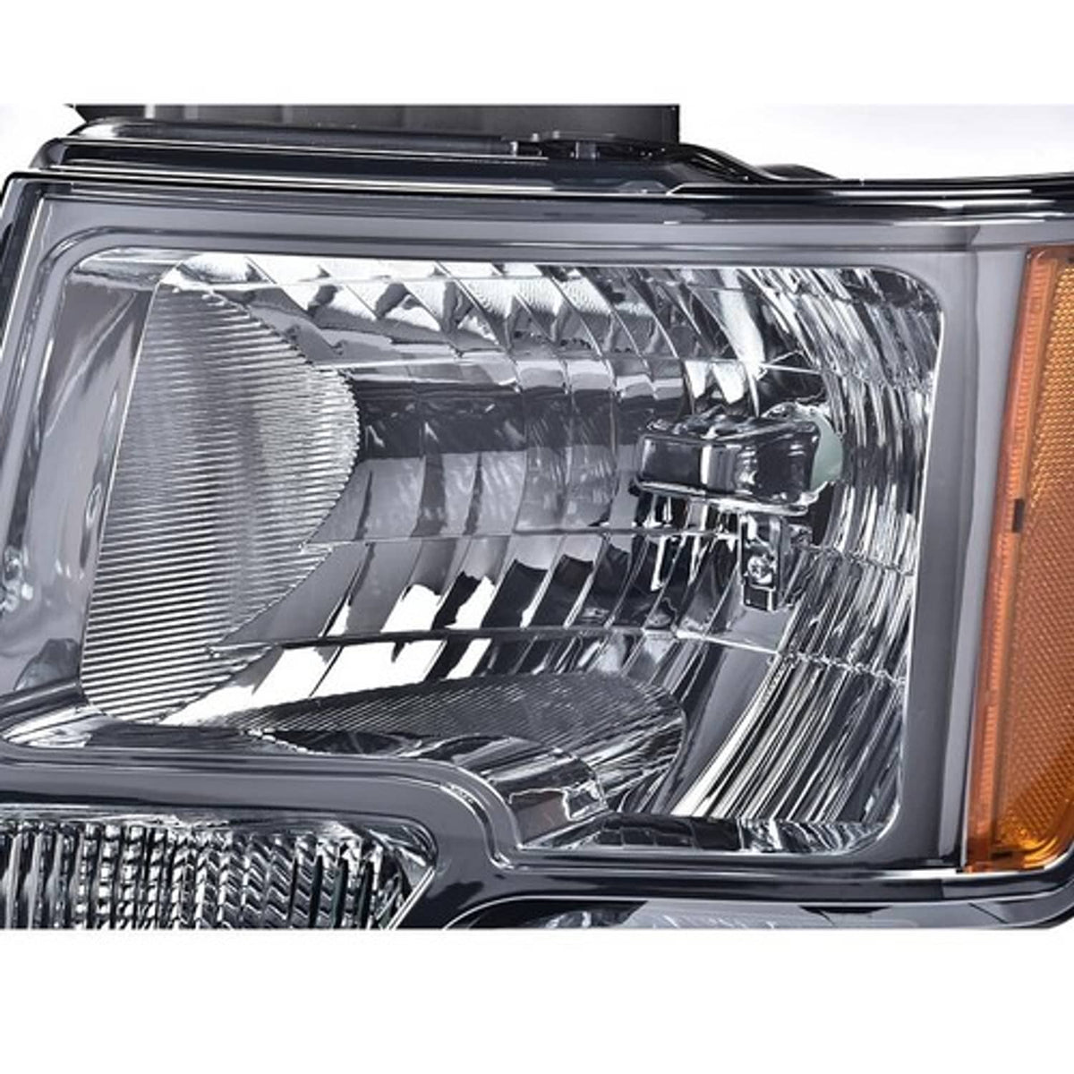 Solid Spare Fit For 2009-2014 Ford F150 Left+Right Smoke Lens Amber Corner Headlights
