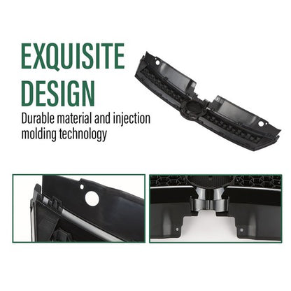 Solid Spare Fit For 2010-2014 VW Jetta Hex Front Bumper Upper Grille Grill w/ Chrome Trim