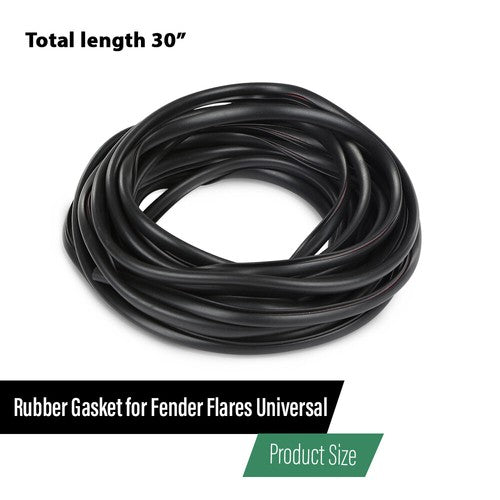 Solid Spare 2*30ft Universal Fender Flare Edge Trim Fender Flare Wheel Arch Rubber Seal