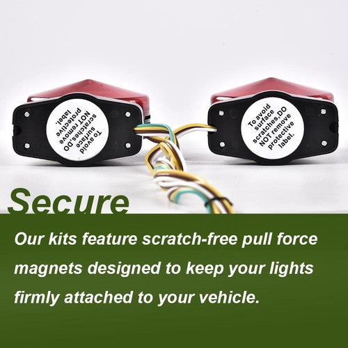 Solid Spare Magnetic Tow Light Trailer Truck Tail Break Turn Stop Towing LED Lights Kit 12v