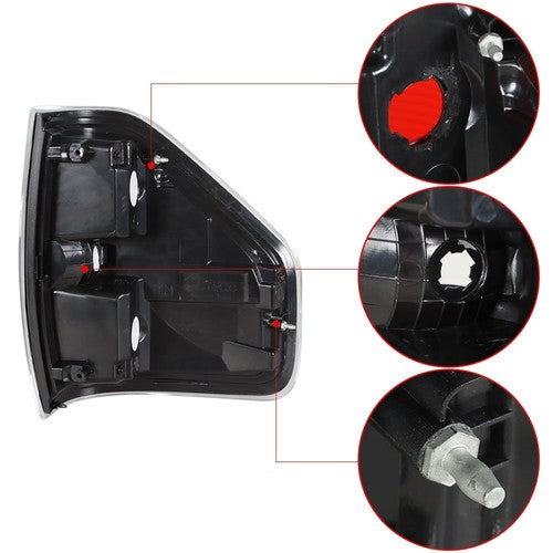 Solid Spare Tail Light Set Fit FOR 2009-2014 Ford F150 F-150 Rear Body Lamps L+ R Halogen