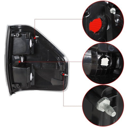 Solid Spare Tail Light Set Fit FOR 2009-2014 Ford F150 F-150 Rear Body Lamps L+ R Halogen