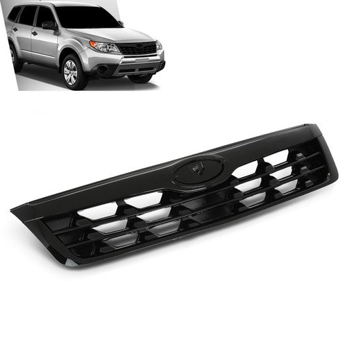 Solid Spare Fit For 09-13 Subaru Forester Front Bumper Upper Grille Assembly Black