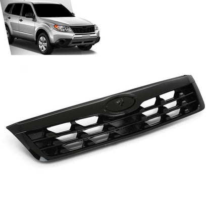 Solid Spare Fit For 09-13 Subaru Forester Front Bumper Upper Grille Assembly Black