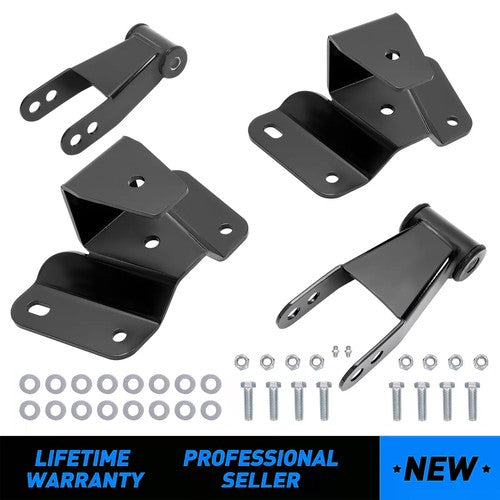 Solid Spare 4" Drop Kit Leveling Lowering Shackles Hangers For 1973-1996 Ford F150 F100