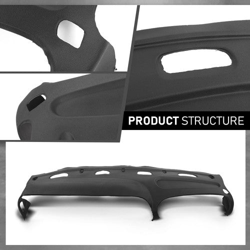 Solid Spare TPE Dash Cover Fit For 98-02 Dodge Ram 1500 2500 3500 Dashboard Overlay Black