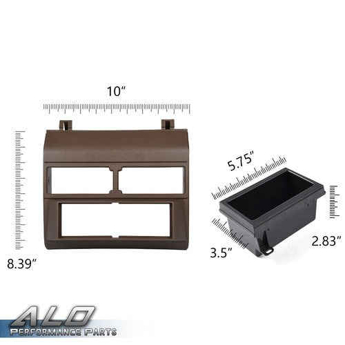 Solid Spare Fit For 88-94 Chevy GMC Trucks Pocket Radio Dash Bezel Trim Mount Kit Brown