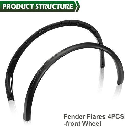 Solid Spare Fit For 21-24 Tesla Model Y Front+Rear Wide Body Wheel Molding Fender Flares