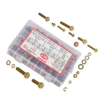 Solid Spare 236PCS Grade8.8 Metric Bolt and Nut Assortment,M6/M8 Heavy Duty Hex Head