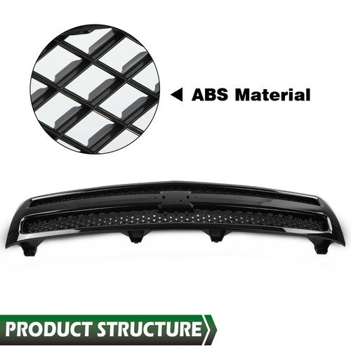 Solid Spare Front Bumper Grille Grill Insert Black Fit For 2007-2013 Chevy Silverado 1500