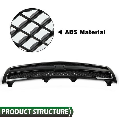 Solid Spare Front Bumper Grille Grill Insert Black Fit For 2007-2013 Chevy Silverado 1500