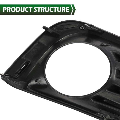 Solid Spare Front Bumper Fog Light Bezel Cover Left & Right Fit For 2016-2018 Nissan Altima