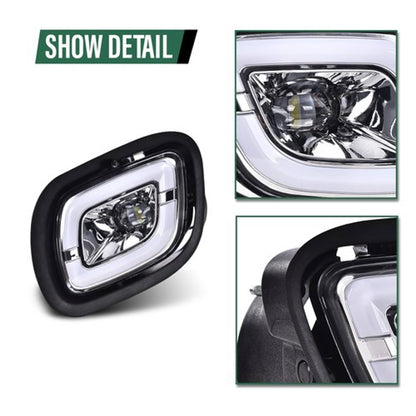 Solid Spare Fit For 08-17 Freightliner Cascadia Left+Right LED Fog Lights Bumper Lamps