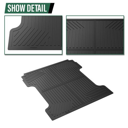 Solid Spare Fit For 2014-2018 Silverado Sierra 1500 5.8FT All Weather TPE Truck Bed Mat