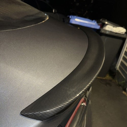 Solid Spare Rear Trunk Spoiler Wing For 2017-2023 2019 Tesla Model 3 Carbon Fiber Look