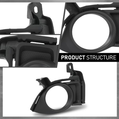Solid Spare Fit For 2014 2015 2016 Toyota Highlander Front Bumper Fog Light Bezel Lamp Trim