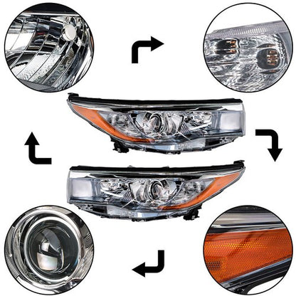 Solid Spare Driver&Passenger Halogen For 2014-2016 Toyota Highlander Tail Lights+Headlights