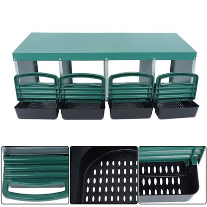 Solid Spare Chicken Nesting Boxes Metal Chicken Egg Laying Box with Perch 4 Hole