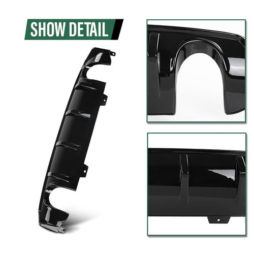 Solid Spare Fit For 2016-2021 Honda Civic Rear Bumper Lip Diffuser Splitter Spoiler Black