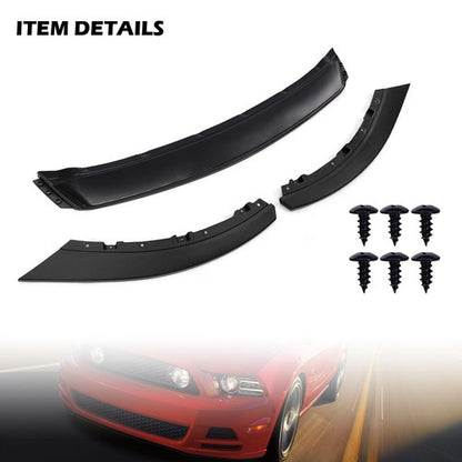 Solid Spare Fit For 13-2014 Ford Mustang R Style Carbon Fiber Look Front Bumper Lip Spoiler