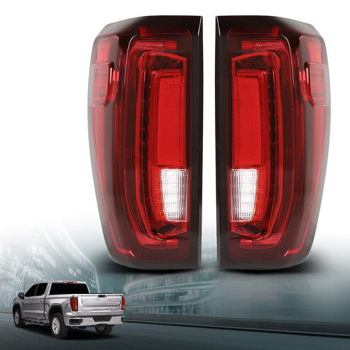 Solid Spare Fit For 19-23 GMC Sierra Factory Full LED Tail Lights Brake Lamps Left+Right